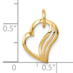 10K Gold Heart Charm with Polished Finish Elegant & Solid Design