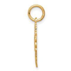 10K Yellow Gold Heart Charm with Polished Finish Solid, Elegant Design