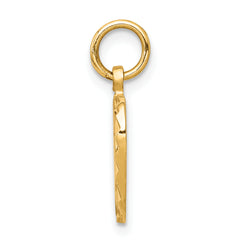 10K Gold Diamond-Cut Double Heart Charm Pendant Elegant Solid Design