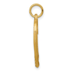 10K Gold Cross in Heart Charm with Polished Finish Timeless and Elegant