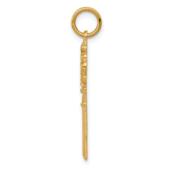 10K Gold Polished Key Charm Pendant with Elegant Themed Design