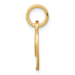 10K Yellow Gold Heart Charm with Polished Diamond-Cut Finish