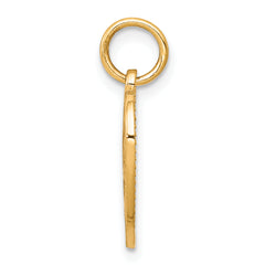 10K Gold Heart Charm for Mom with Polished Finish Solid Design