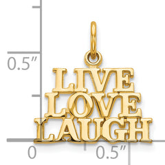 10K Yellow Gold LIVE LOVE LAUGH Charm with Polished Finish
