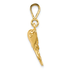 10K Gold Polished Twin Dolphins Charm Pendant Elegant & Themed Design