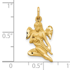 10K Gold Polished Angel Charm Solid & Elegant Themed Design