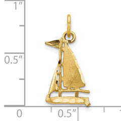 10K Gold Sailboat Charm with Polished Finish for Nautical Lovers