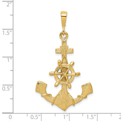 10K Yellow Gold Anchor Charm with Polished Finish Solid and Elegant Design