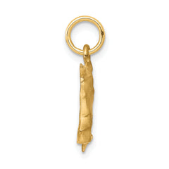 10K Gold Solid Satin Horsehead Charm with Brushed Finish