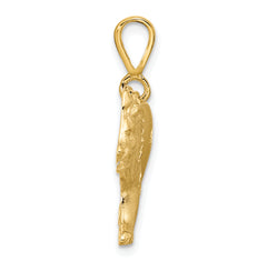 10K Yellow Gold Lion Charm Pendant with Polished Finish, Bold Design