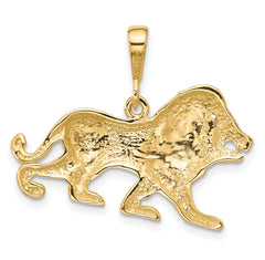 10K Yellow Gold Lion Charm Pendant with Polished Finish, Bold Design
