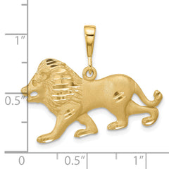 10K Yellow Gold Lion Charm Pendant with Polished Finish, Bold Design