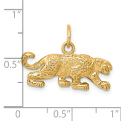 10K Solid Gold Leopard Charm with Brushed Satin Finish Elegant & Themed