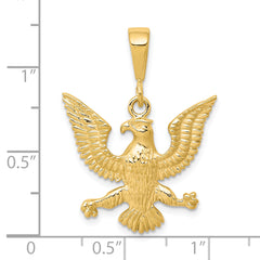 10K Gold Solid Polished Eagle Charm with Elegant Themed Design
