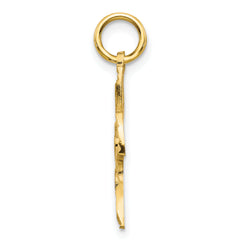 10K Gold Dove Charm with Polished Finish Elegant Solid Design