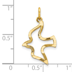 10K Gold Dove Charm with Polished Finish Elegant Solid Design