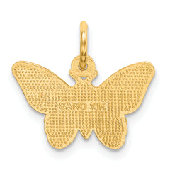 10K Yellow Gold Butterfly Charm with Polished Solid Design