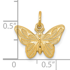 10K Yellow Gold Butterfly Charm with Polished Solid Design