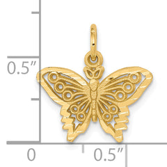 10K Gold Butterfly Charm with Polished Finish Elegant and Solid Design