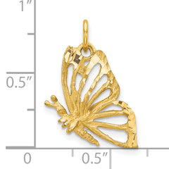 10K Gold Butterfly Charm with Polished Finish Elegant and Solid