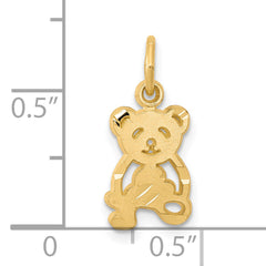 10K Gold Teddy Bear Charm with Polished Finish Elegant Solid Design