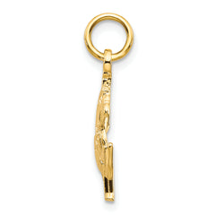 10K Gold Solid Carousel Horse Charm Polished Finish Themed Pendant