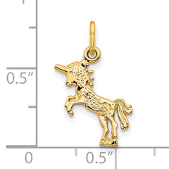 10K Yellow Gold Unicorn Charm with Polished Solid Finish Themed 22mm