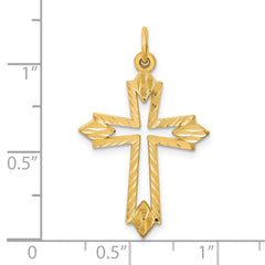 10K Yellow Gold Cross Charm with Polished Finish Solid Design