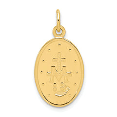 10K Gold Miraculous Medal Pendant with Polished Solid Finish