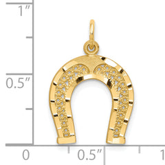 10K Gold Polished Horseshoe Charm with Solid Design
