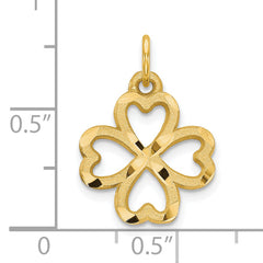 10K Gold 4-Leaf Clover Pendant with Polished Solid Design