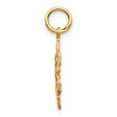 10K Solid Gold Snowflake Charm with Satin Brushed Finish Elegant, Timeless Design