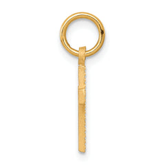 10K Yellow Gold Cross Charm with Polished Finish Timeless Elegance and Faith