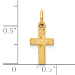 10K Yellow Gold Cross Charm with Polished Finish Timeless Elegance and Faith