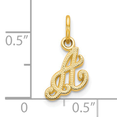10K Gold Initial A Charm with Polished Finish Elegant and Solid Design