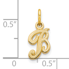 10K Gold Initial B Charm with Polished Finish Elegant & Solid Design