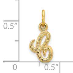 10K Gold Initial C Charm with Polished Finish Solid and Elegant Design