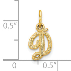 10K Gold Solid Polished D Initial Charm for Personalized Style