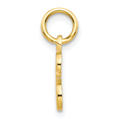 10K Yellow Gold Initial E Charm with Polished Solid Finish Elegant Design