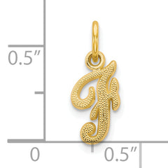 10K Yellow Gold Initial F Charm with Polished Solid Finish Elegant Design