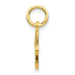 10K Gold Polished Initial J Charm Solid, Elegant Letter Design