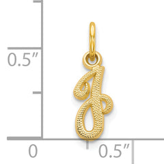 10K Gold Polished Initial J Charm Solid, Elegant Letter Design