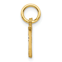 10K Gold Initial A Charm Pendant, Polished Solid Small