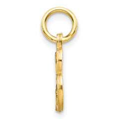 10K Gold Initial B Charm with Polished Finish Elegant Small Pendant