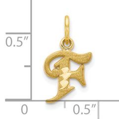 10K Solid Gold Initial F Charm with Polished Finish Small & Elegant