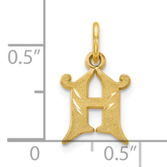 10K Gold Initial H Charm with Polished Finish Elegant & Solid Design