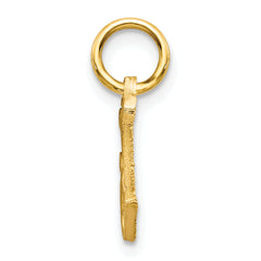 10K Gold Polished Initial J Charm Small, Solid, Elegant Design