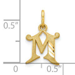 10K Gold Initial M Charm with Polished Finish Elegant and Solid Design
