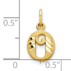 10K Gold O Initial Charm with Polished Finish Petite & Elegant Design