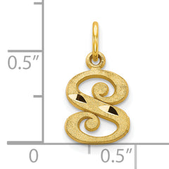 10K Gold Initial S Charm with Polished Finish Elegant and Solid Design